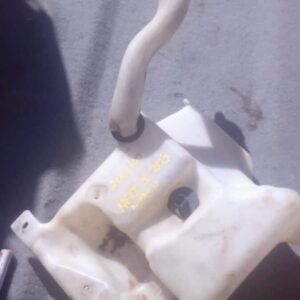Used washer bottle for Mercedes W203, shown front angle with attached hose and pump visible.Used washer bottle