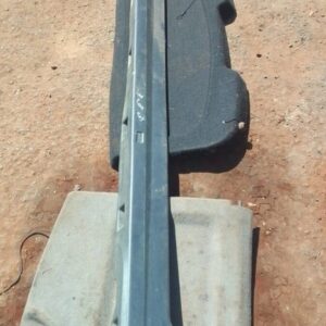 Left side skirt for Land Rover Freelander 2 shown from left angle, used condition.Left side skirt for Land Rov