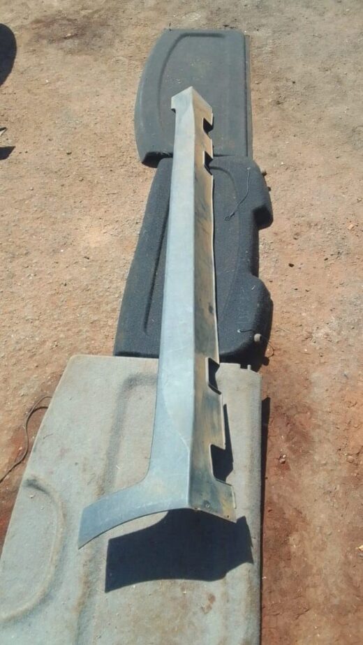2018 Hyundai Creta Right Side Skirt - Used Right side skirt for Hyundai Creta, viewed from the side, used condition, showing mounting points and surface