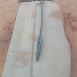 Left roof rack for BMW E53 shown from an angled side view, used condition.Left roof rack for BMW E53 shown fro