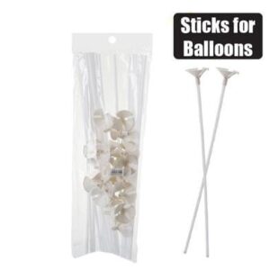 Balloon stick & cup 1pc white – main product image
