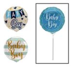 Balloon air fill w/stick baby boy – main product image