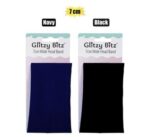 Hair band 7cm wide black/navy – main product image