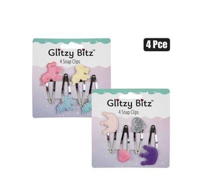 033-001290.Jpg Hair clip 4pc heart & crowns snap on – main product image