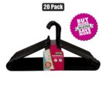 Clothes hangers plastic pack 20 black – main product image