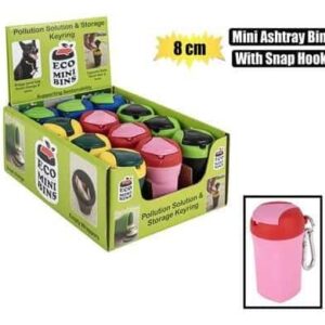Ashtray mini bin 8cm w/sanp hook asstd – main product image