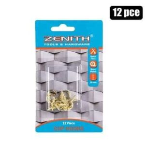 Cup hooks brass pl 20mm 12pce zenith – main product image