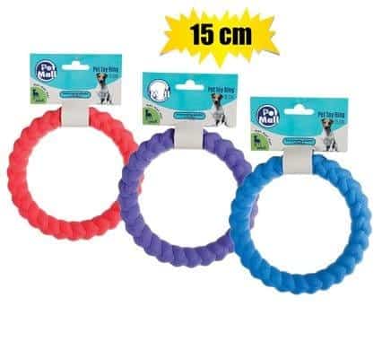 072-020334.Jpg Pet dog toy foam ring smooth asstd 15cm – main product image