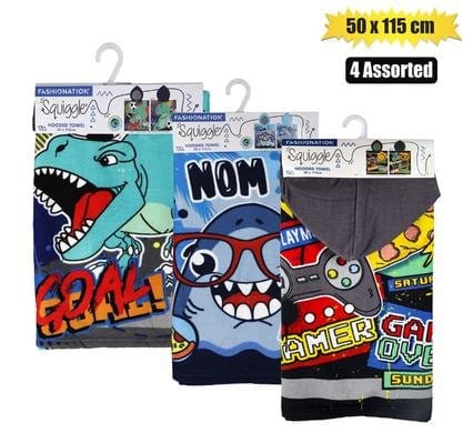 176-000004.Jpg Towel hooded 50x115cm boys asstd – main product image