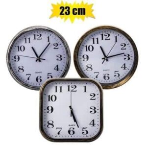 Clock wall pl sqr/rnd 23cm asstd – main product image