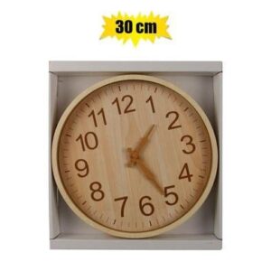 Clock wall pl round wood look 30cm – main product image
