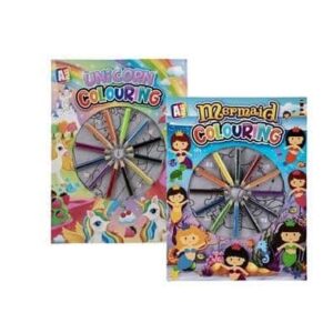 Book colouring girl w/pencils asstd – main product image