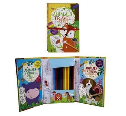567-000826.Jpg Book activity animals travel art kit – main product image