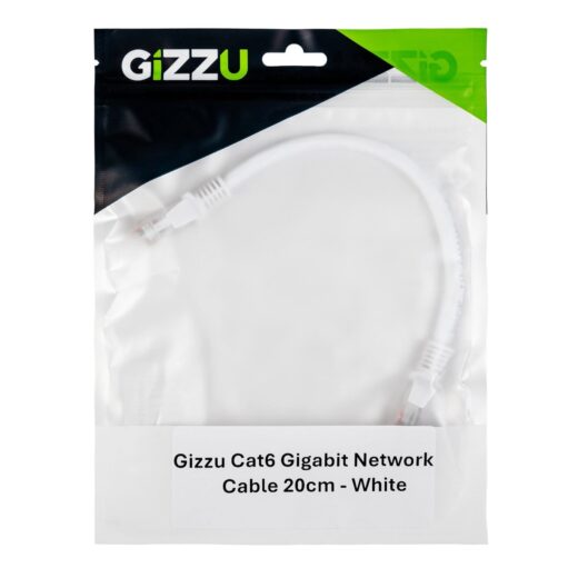 Gizzu Cat6 UTP Fly Lead Ethernet Network Cable 20cm White - image 4 | Brits Brothers Parts