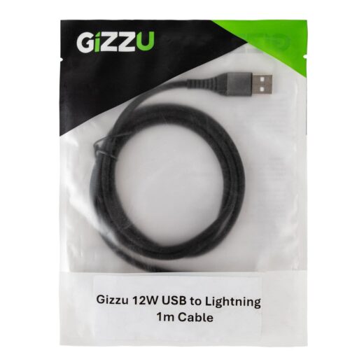 GIZZU 12W USB to Lightning 1m Cable – close-up detail
