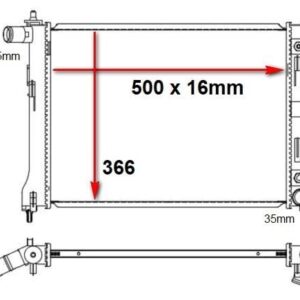 Kia Rio/Pegas Radiator 20 (1.4L,A/T + Man) – main product image