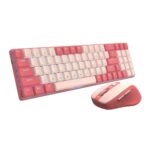 Redragon BS8772 Wireless Keyboard and Mouse Combo – Red/Pink – close-up detail