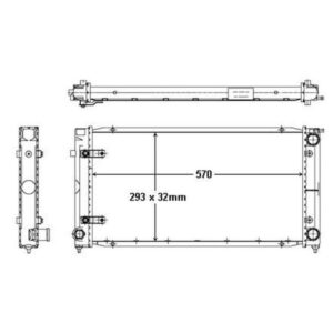 VW Golf 1 Radiator 1987 2009 (1.6/1.8, 570mm) (Long) (Without Plug on Side) (Plexus) – main product image