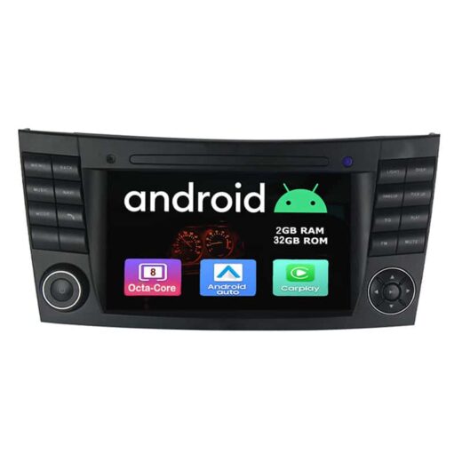 Version 1.0.0 Mercedes Benz E Class 2002 – 2008 W211 7 inch Android GPS Navigation Bluetooth Radio Unit System – main product imag