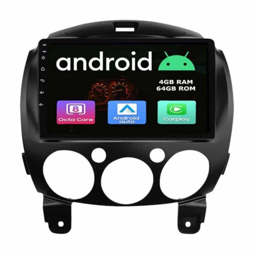 Mazda-2-.-1 Mazda 2 2008 – 2014 Touch Screen Android GPS Navigation Bluetooth USB Radio Unit With Carplay – main product image