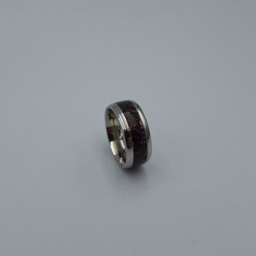 Custom Handmade Stainless Steel 8Mm Ring With Crushed Opals - Size 7 1 Product image – product image