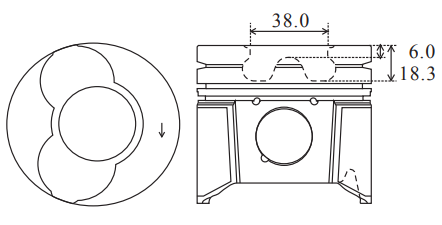 Citroen Dw10Bted4 Rhj C4/C5/Dispatch D Diesel 2004-2013 Piston With Rings 1 Cyl 3.5Wx2X3 38Mm Bowl 1 Product image – product image