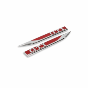 GTI FENDER BADGES RED/SILVER (non oem) auto part product photo