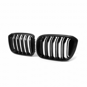 BM G01 X3 PRE-FACE DOUBLE SLAT GLOSS BLACK KIDNEY GRILLS (non oem) auto part product photo