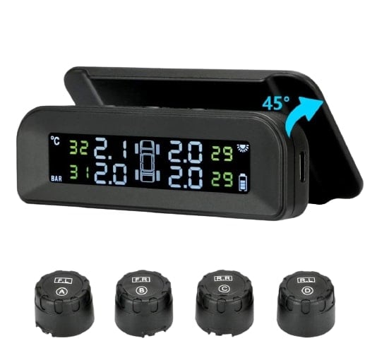 Wireless Car Tpms (Tyre Pressure Monitoring System) – External Sensors (Solar Powered &Amp; Windshield Mount) 1 Wireless Car TPMS (Tyre Pressure Monitoring System) - External Sensors (Solar Powered & Windshield Mount) auto part product