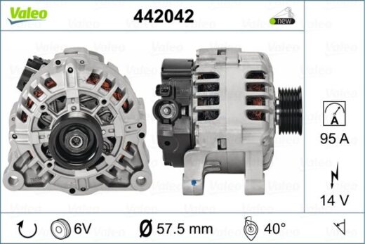 Citroen Dw8 Wjz Berlingo D Diesel 2002-2007 Alternator 95A 6Pk 1 Product image – product image