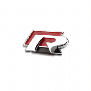 R GRILL BADGE RED/SILVER (non oem) auto part product photo