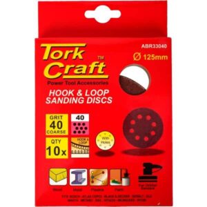 SANDING DISC VELCRO WITH HOLES 10 PIECES P40 GRIT 125MM ™ auto part product photo