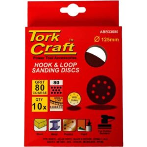 SANDING DISC VELCRO WITH HOLES 10 PIECES P80 GRIT 125MM ™ auto part product photo