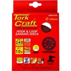 SANDING DISC VELCRO WITH HOLES 10 PIECES P240 GRIT 125MM ™ auto part product photo