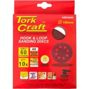 Sanding Disc Velcro With Holes 10 Pieces P60 Grit 150mm ™ auto part product photo
