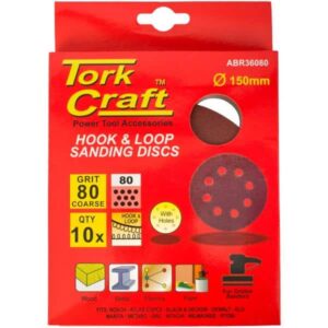 SANDING DISC VELCRO WITH HOLES 10 PIECES P80 GRIT 150MM ™ auto part product photo