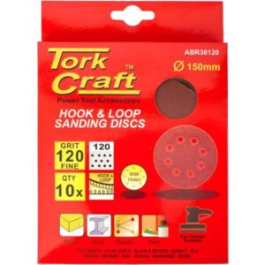 SANDING DISC VELCRO WITH HOLES 10 PIECES P120 GRIT 150MM ™ auto part product photo
