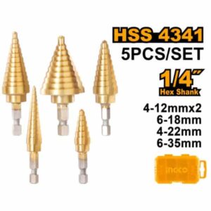 STEP DRILL Hss Hex SHANK 5 PIECES INGCO ™ auto part product photo