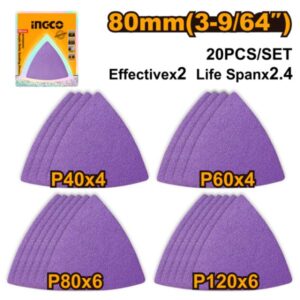SANDING Tri 80MM 20p Set INGCO ™ auto part product photo
