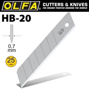 OLFA 25MM SNAP Off EXTRA HEAVY DUTY BLADE 20PCE auto part product photo