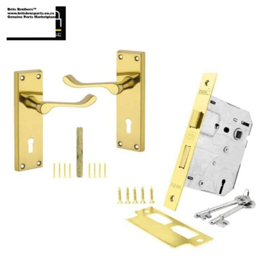 Lock Set 2Lever Scroll Handle Brass Bbl 1 LOCK Set 2LEVER SCROLL HANDLE BRASS Bbl auto part product photo