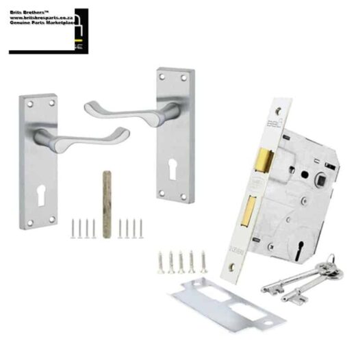 Lock Set 2Lever Scroll Handle Satin ™ 1 LOCK Set 2LEVER SCROLL HANDLE SATIN ™ auto part product photo