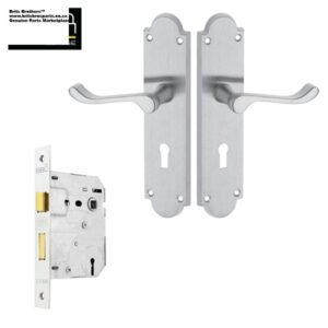Lock Set Victorian Scroll Key Satin Nickel ™ auto part product photo