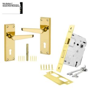 Lock Set Mortice 2 Lever Handle Brass Plated ™ auto part product photo