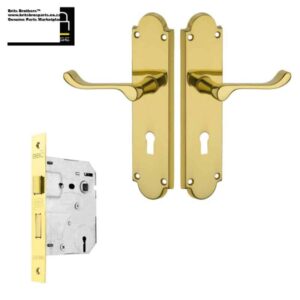 LOCK Set 3LEVER VICTORIAN SCROLL LONG BRASS PLATED ™ auto part product photo