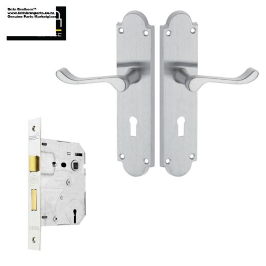 Lock Set 3Lever Victorian Scroll Satin Bbl 1 LOCK Set 3LEVER VICTORIAN SCROLL SATIN Bbl auto part product photo