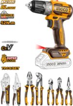 DRILL CORDLESS BRUSHLESS 20v & 7 PIECE PLIER Set INGCO ™ auto part product photo