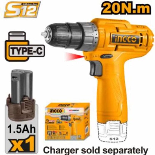 Drill Cordless 12V &Amp; 1X1.5Ah Ingco 1 DRILL CORDLESS 12v & 1x1.5ah INGCO auto part product photo