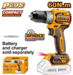 DRILL CORDLESS 20v BRUSHLESS INGCO auto part product photo