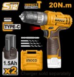 DRILL CORDLESS 12v IMPACT Usb TYPE C INGCO ™ auto part product photo